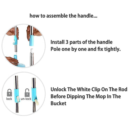 Adjustable Stainless Steel Mop Rod Set 120 Cm - Zidbik