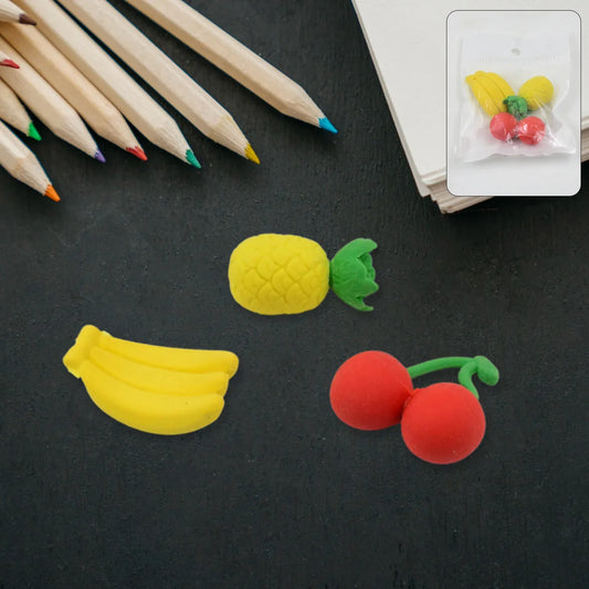 Mix Design Fancy Stylish Colorful Erasers (1 Set 3 Pc Set) - Zidbik