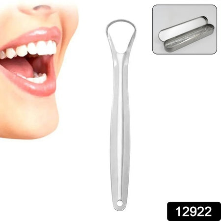 Stainless Steel Tongue Scraper Tongue Cleaners (1pc With Metal Case) - Zidbik