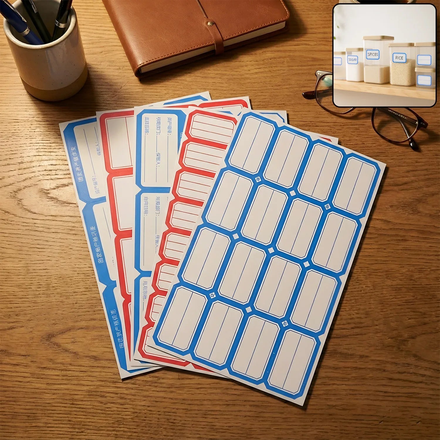 Multipurpose Writable Label Stickers (5 Sheets Set) - Zidbik