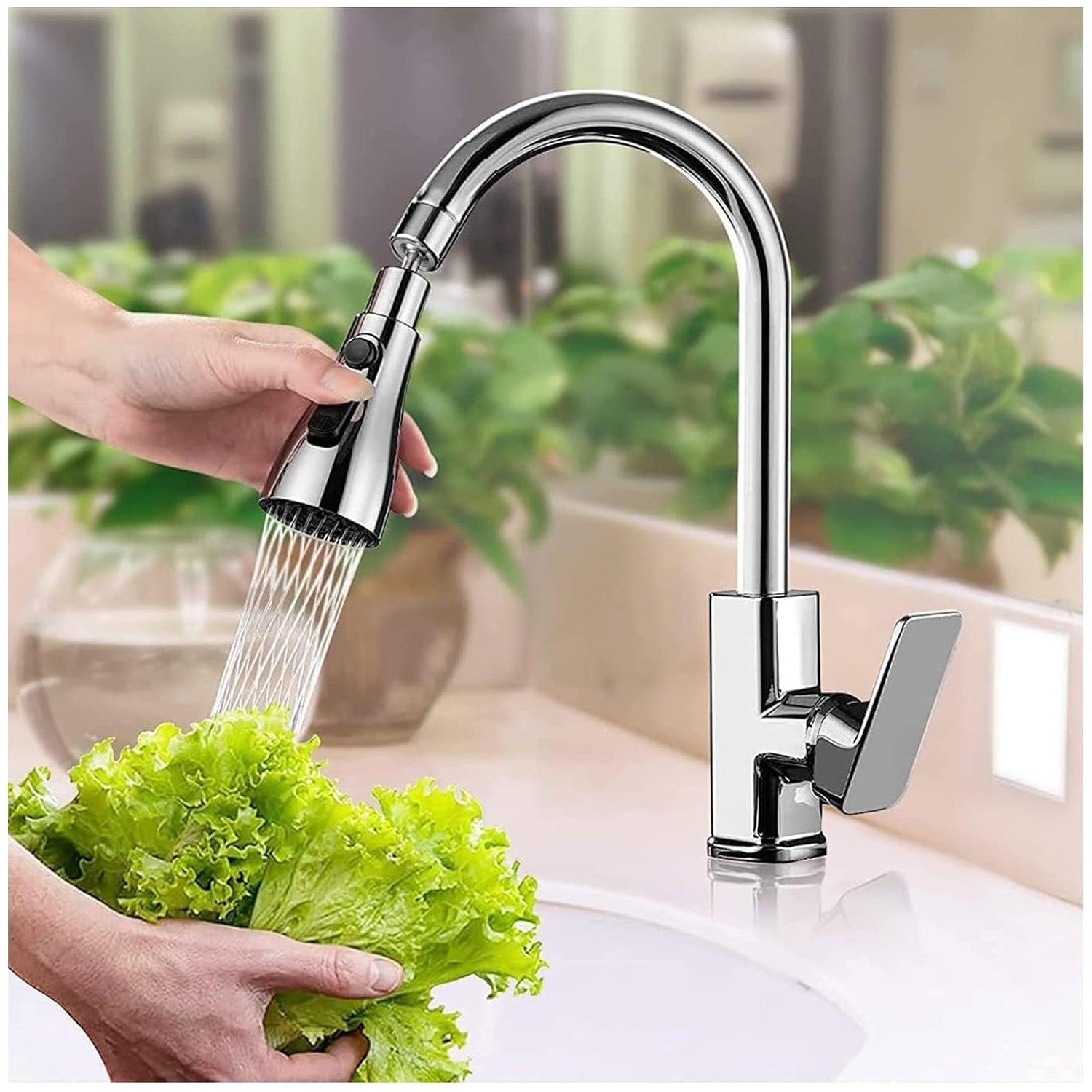 Kitchen Faucet 3-function Pull Down Sink Sprayer (1 Pc) - Zidbik