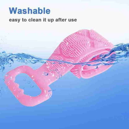 7275 Silicone Body Back Scrubber Double Side Bathing Brush For Skin Deep Cleaning - Zidbik