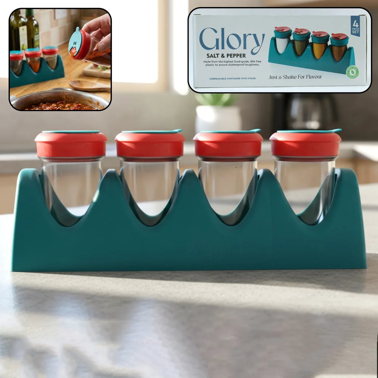 4-in-1 Multipurpose Spice Shaker Set (1 Set) - Zidbik