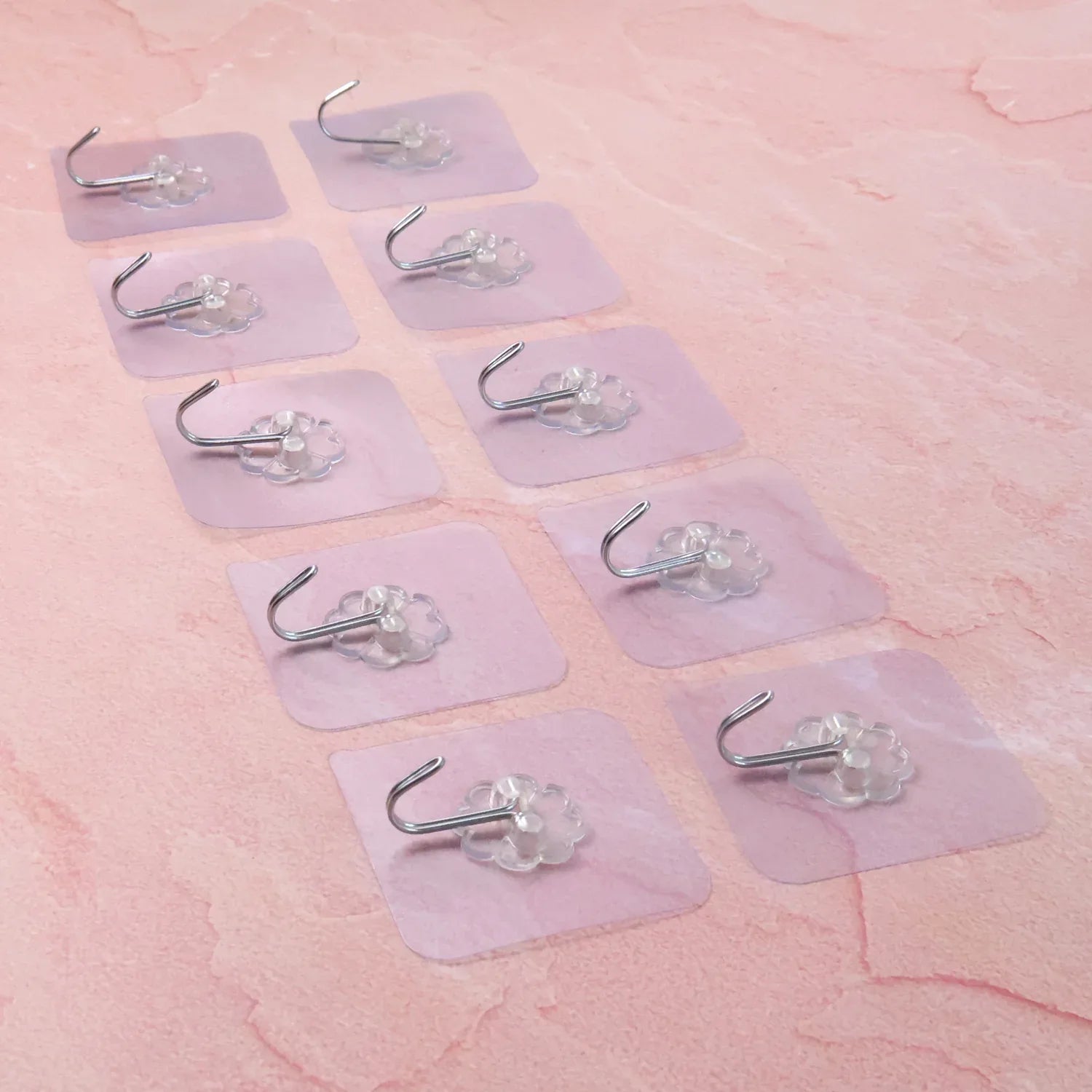 Heavy Duty Flower Adhesive Wall Hooks - (10 Pc Set) - Zidbik