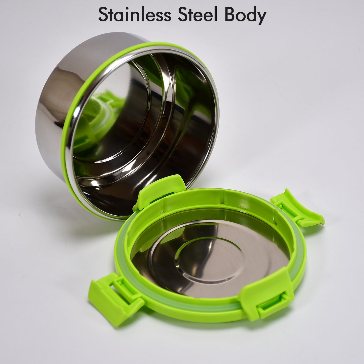 8139 Ganesh Solo Round 400 Stainless Steel Leak Proof Airtight Lunch Pack For Office  School Use - Zidbik