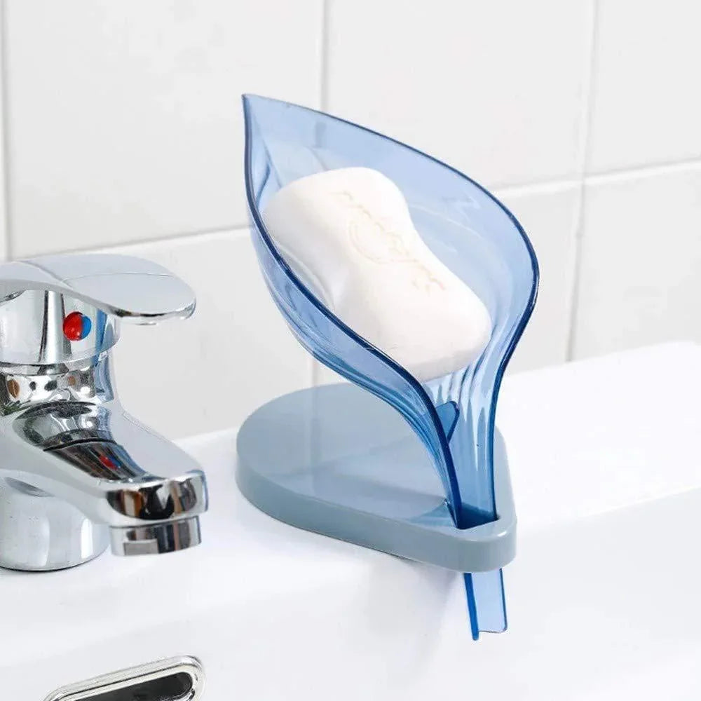 1097 Leaf Shape Soap Box Self Draining Bathroom Soap Holder - Zidbik