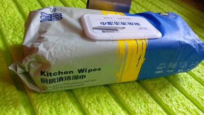 8220 Kitchen Cleaning Wipes  Strong Decontamination Kitchen Wipes  Disposable Kitchen Wet Wipes Household Cloth Towel For Removing Grease Stains And Cleaning Glass (Pack Of 80 Pcs) - Zidbik