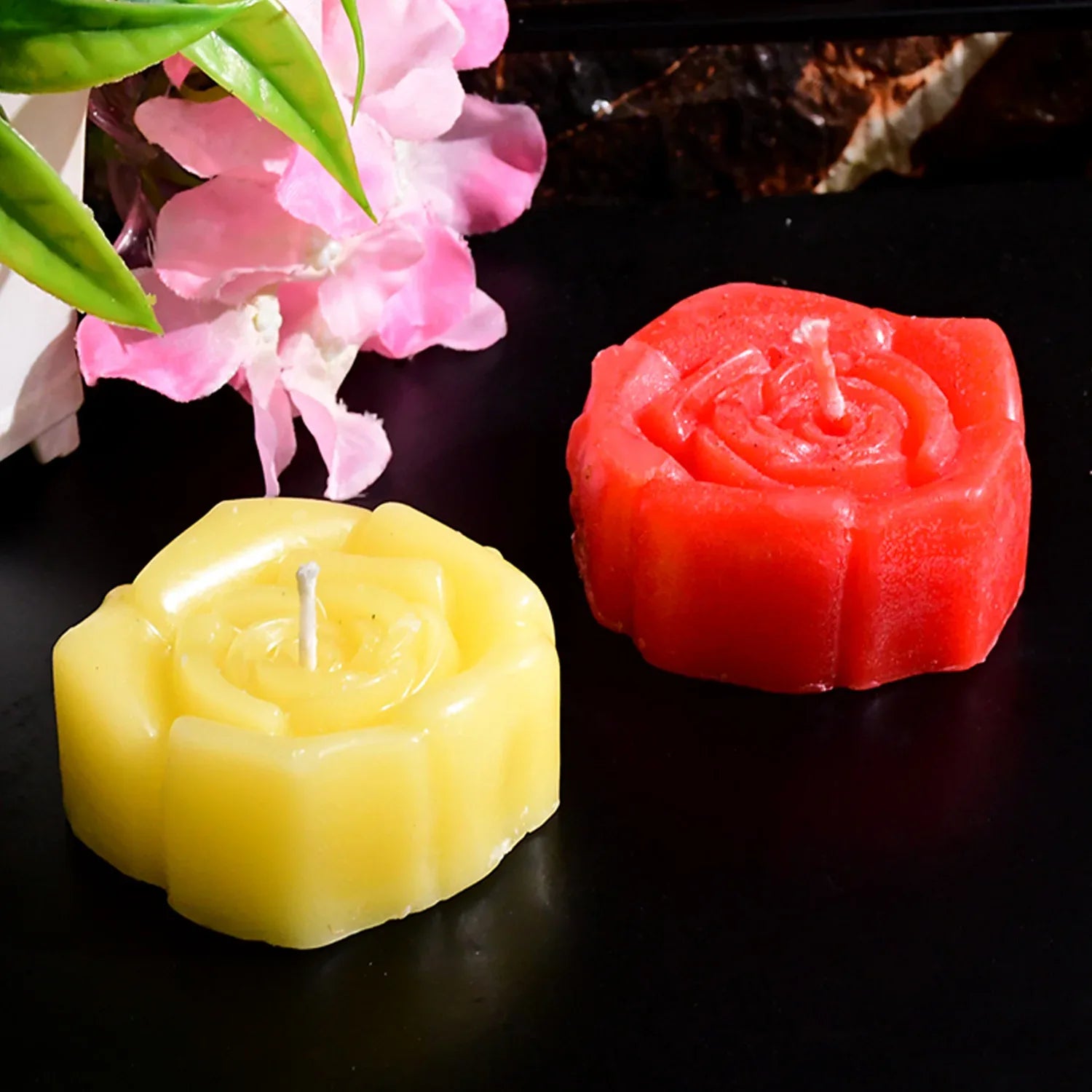Rose Shaped Wax Candle Set (6 Pc) - Zidbik