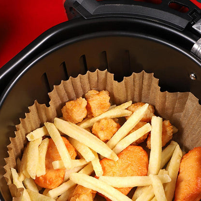 Round Air Fryer Disposable Paper Liner  (50 Pcs Set  160mmx45mm) - Zidbik