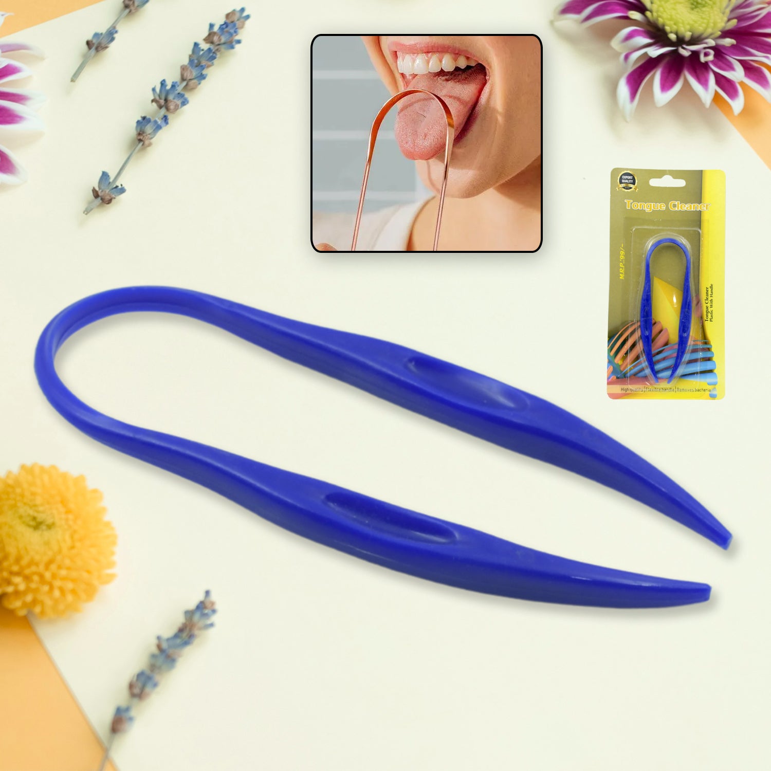 Plastic Tongue Cleaner – Oral Hygiene Scraper for Fresh Breath and Bacteria Removal (1 Pc) - Zidbik