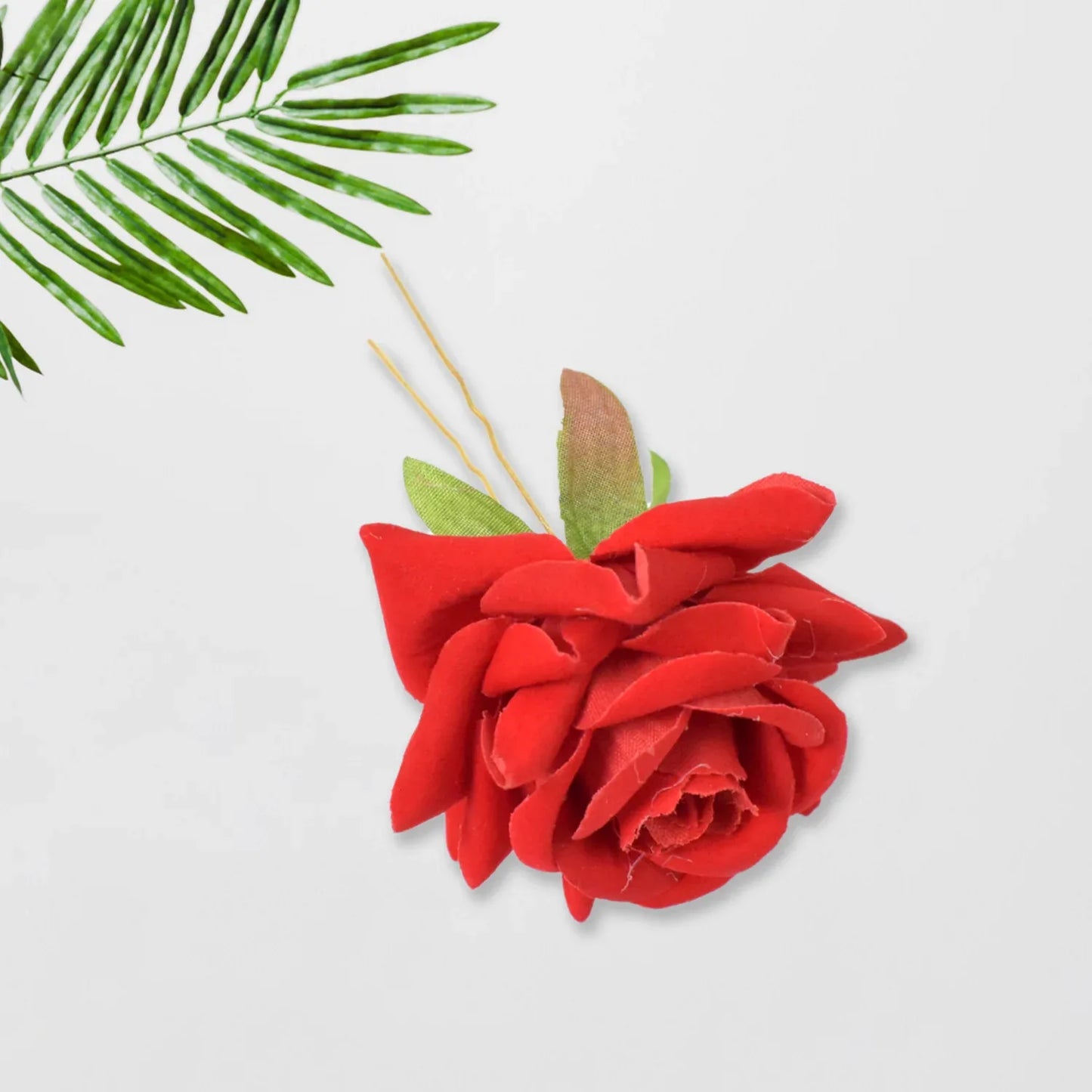 Hair Clip Red Rose Bridal Hair Pins Rose (12 Pcs Set) - Zidbik