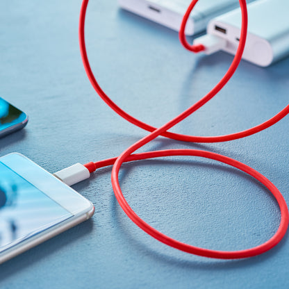 6036 Unique Type C Dash Charging Usb Data Cable  Fast Charging Cable  Data Transfer Cable For C Type Mobile Use 1 Meter ( Red ) - Zidbik