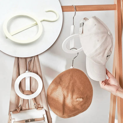 17554 Plastic Circle Hanger Hat Closet Joint Hanger Rings Hanger Hat Storage Towel Hanger Hook Bag Hanger Storage For Wall Door Closet Bathroom (1 Pc) - Zidbik