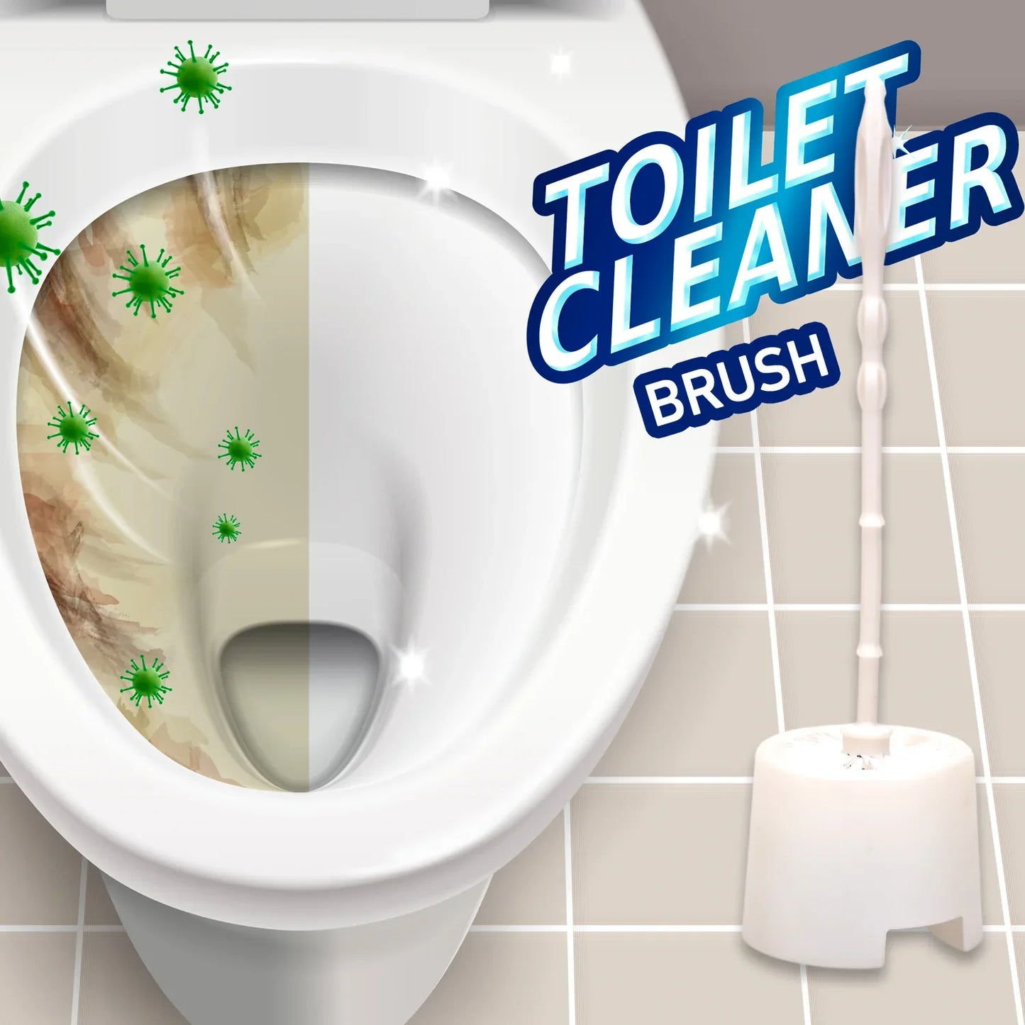 6615 Toilet Cleaning Brush With Potted Holder - Zidbik