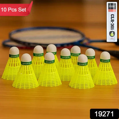 Premium Plastic Badminton Shuttlecock Set (10 Pcs) - Zidbik