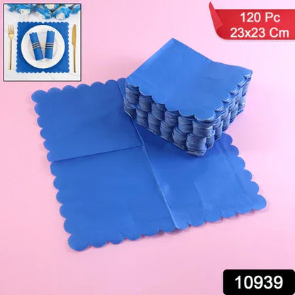Royal Scalloped Disposable Paper Napkins (23 X 23 Cm Approx 120 Pc) - Zidbik