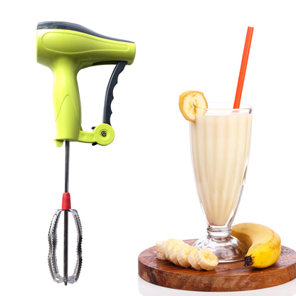0703 Power Free Manual Hand Blender With Stainless Steel Blades Milk Lassi Maker Egg Beater Mixer Rawai - Zidbik