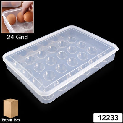 Plastic Egg Storage Container Holder For Refrigerator Egg Tray Holds 24 Eggs (1 Pc) - Zidbik