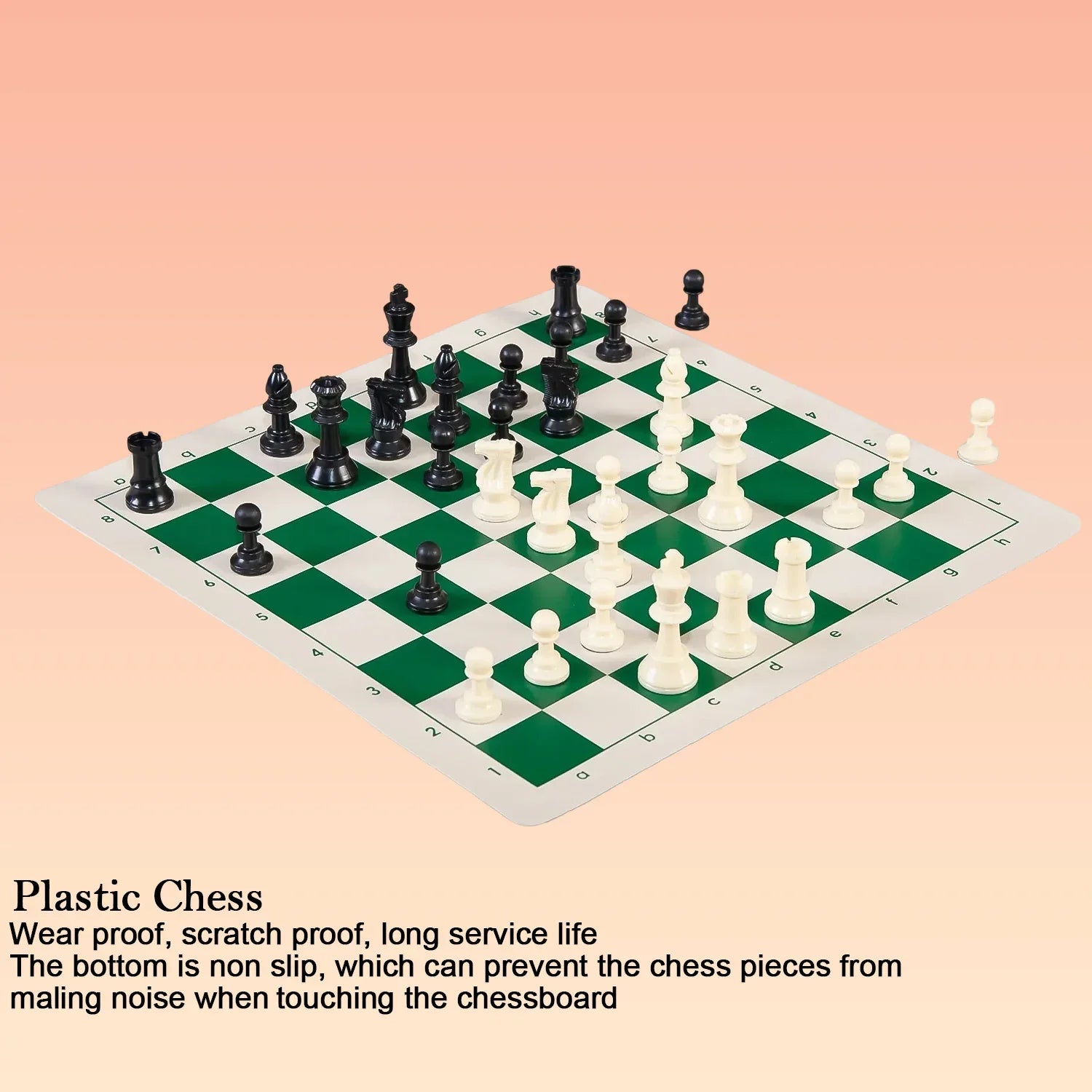 Big Premium Portable Chess Set Plastic Chess Pieces (1 Set) - Zidbik