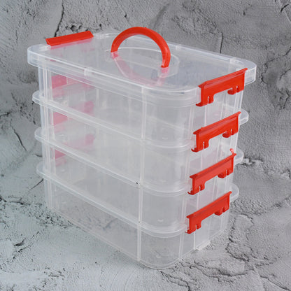 4-layer Transparent Multipurpose Plastic Storage Box - Zidbik