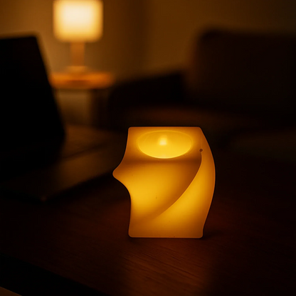 Set Of 6 Led Flameless Decorative Candles Square Shape Tealight Lamps - Zidbik