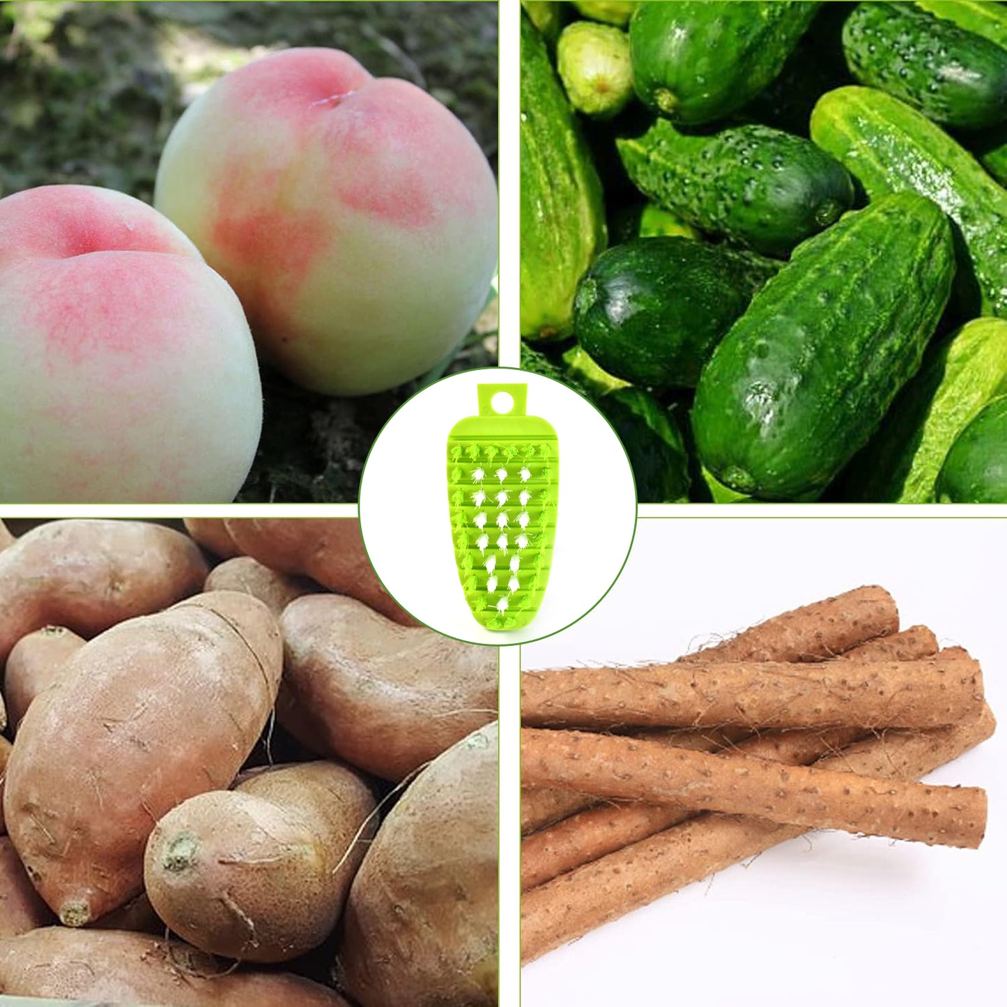 Plastic Fruit  Vegetable Brush (1 Pc) - Zidbik