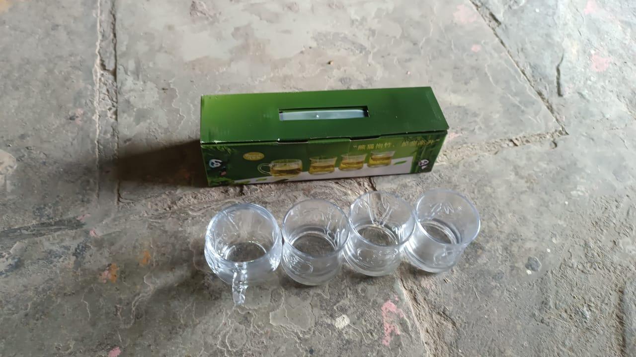 Glass 3 Pc Tumbler 1 Pc Cup Set (4 Pcs Set) - Zidbik