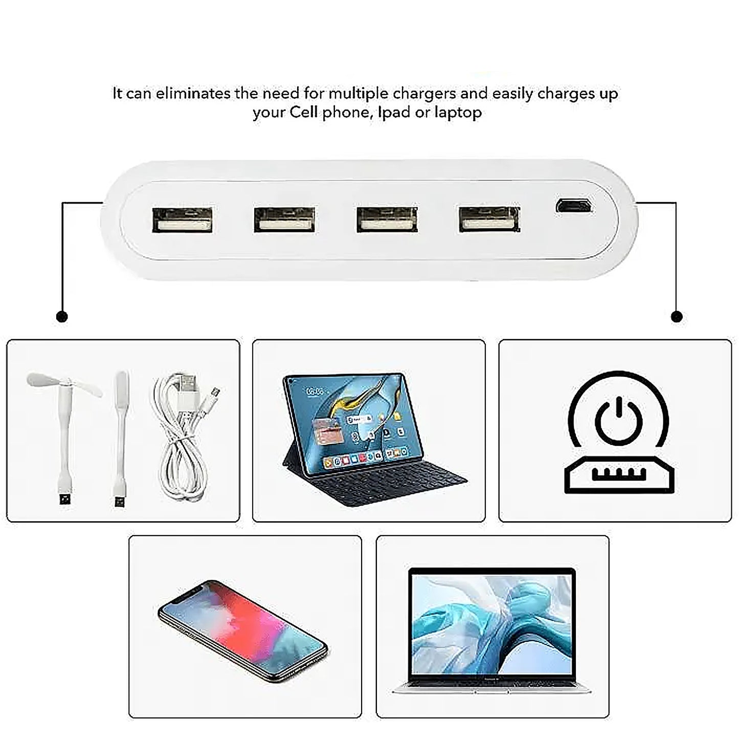 12865 4in1 Hub Is Usb For Pen Drive Mouse Keyboards Camera Mobile Tablet Pc Laptop Tv Study Table Charging Extension Hub Portable (1 Pc) - Zidbik