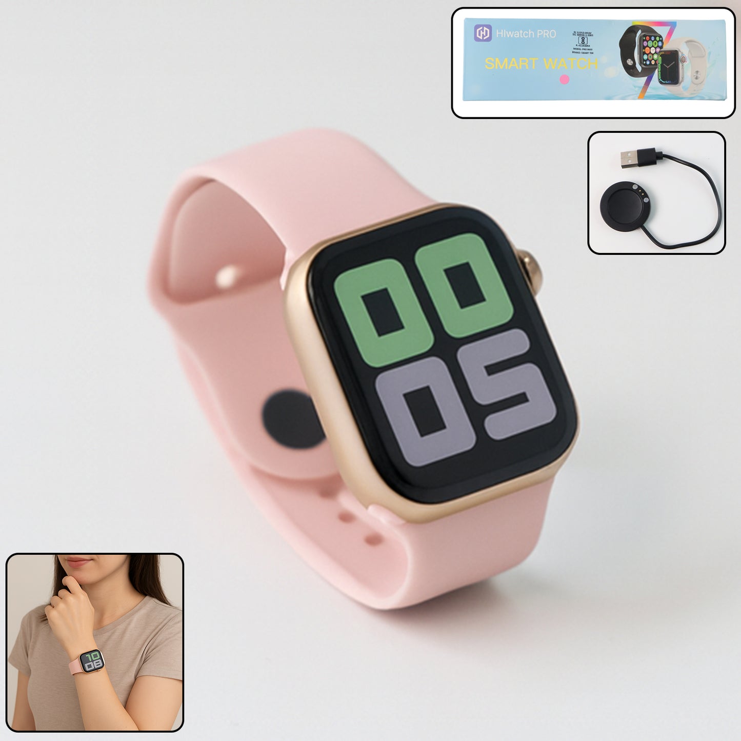 Tx10 Pro Max Large Display Wireless Charging Smartwatch (1 Pc) - Zidbik