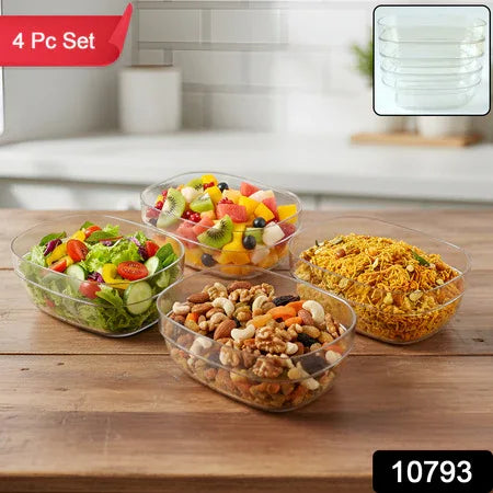 Transparent Multipurpose Serving Bowl Set (4 Pc Set) - Zidbik