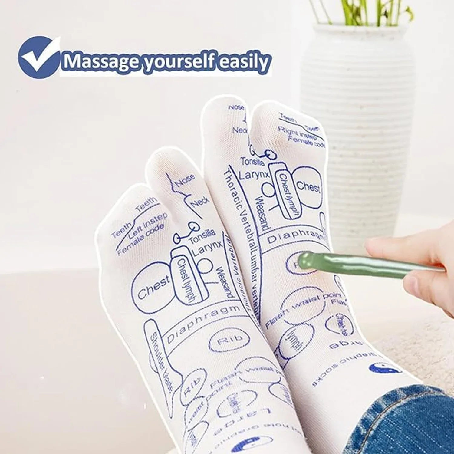 Full Reflexology Acupressure Therapy Socks Set (1 Set) - Zidbik