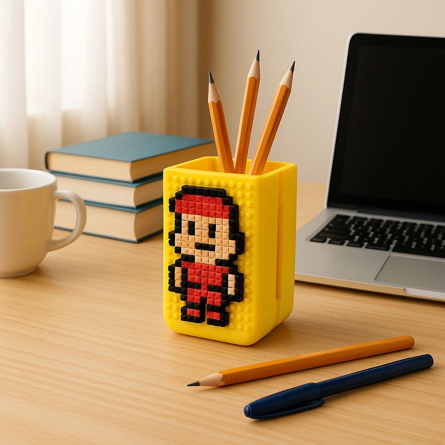 Diy Pixel Art Pen Stand With Building Block Set - Zidbik