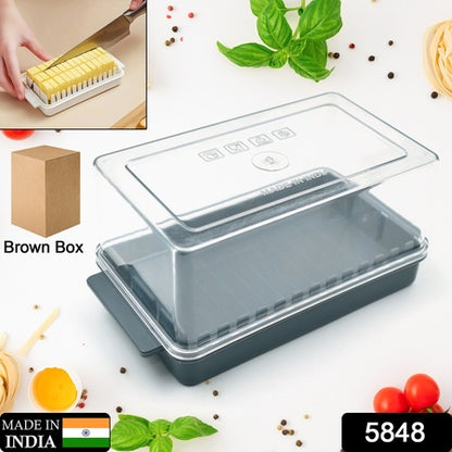 5848 Butter Storage Box With Slicer For Easy Cuttingcheese Butter Organizer Dispenser For Kitchen Refrigeratortransparent Plastic Butter Box With Lidbutter Cutter Slicer Storage Tray (1 Pc) - Zidbik