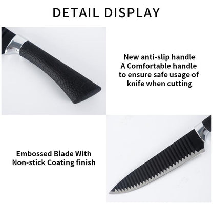 2285 Stainless Steel Knife Set With Chef Peeler And Scissor (6 Pieces) - Zidbik