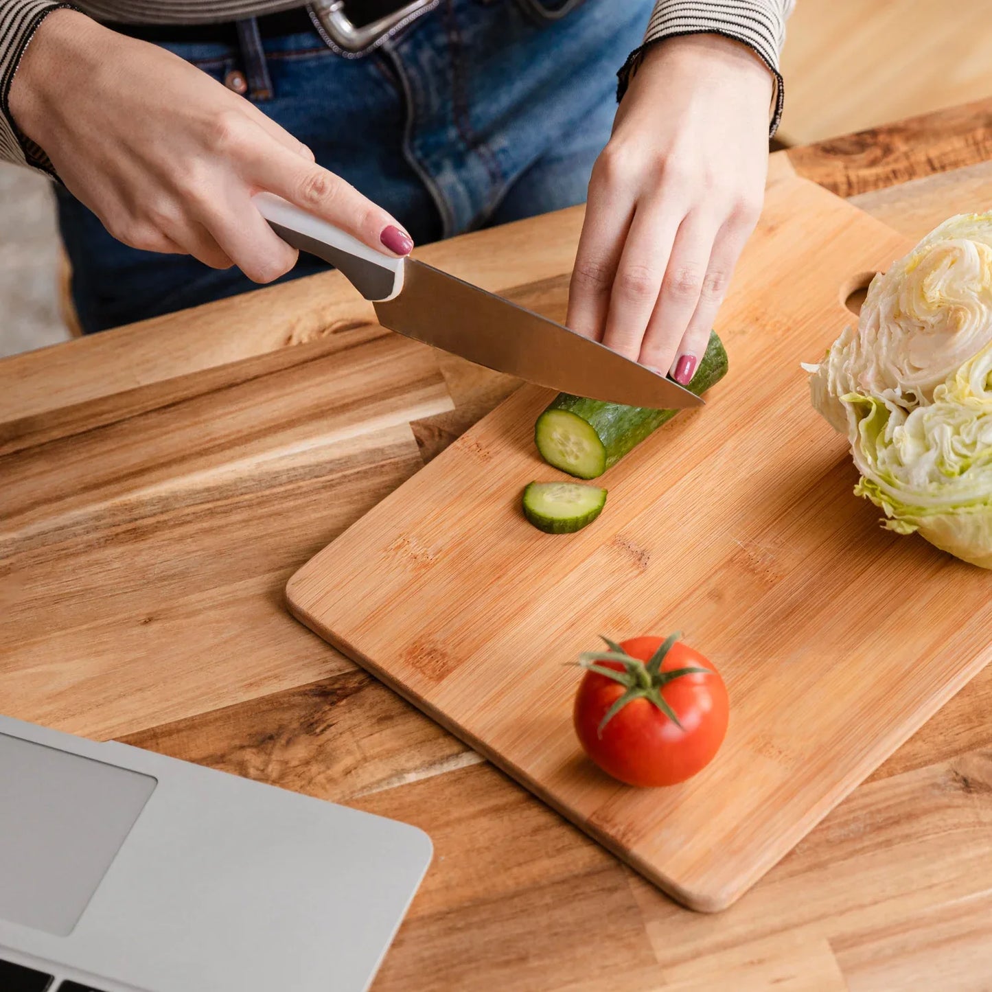 5793 Wooden Chopping Board Big Size Kitchen Chopping Board Household Cutting Board Knife Board Vegetable Cutting And Fruit Multi-purpose Steel Vs Wooden Sticky Board Cutting Board For Kitchen Use - Zidbik