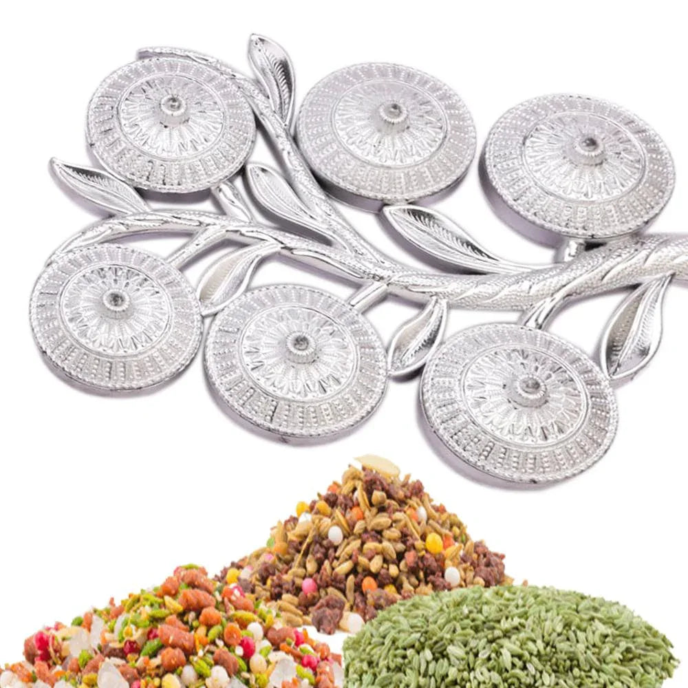 2238 Multipurpose Decorative 6 Storage Tree Shape Mukhwas Daniserving Tray - Zidbik