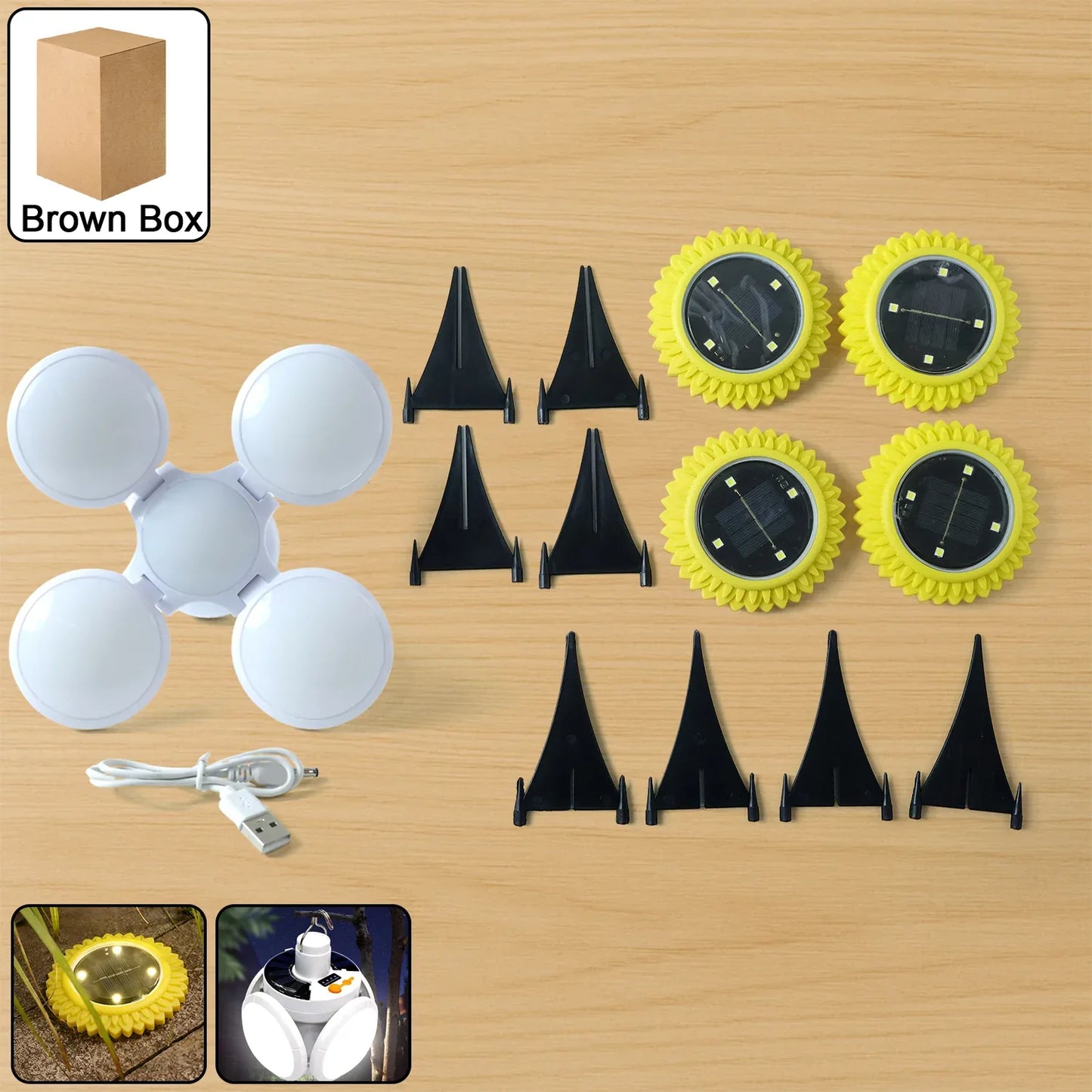 Solar Garden Decorative Led Ground Lights (2 Pc Set) - Zidbik