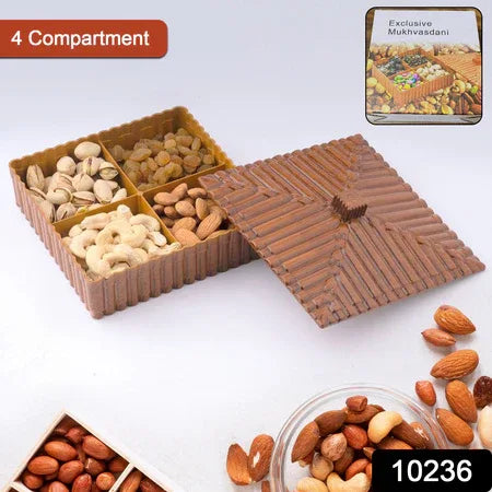 Plastic Multipurpose Dry Fruit Chocolates Mouth Box (1 Pc) - Zidbik