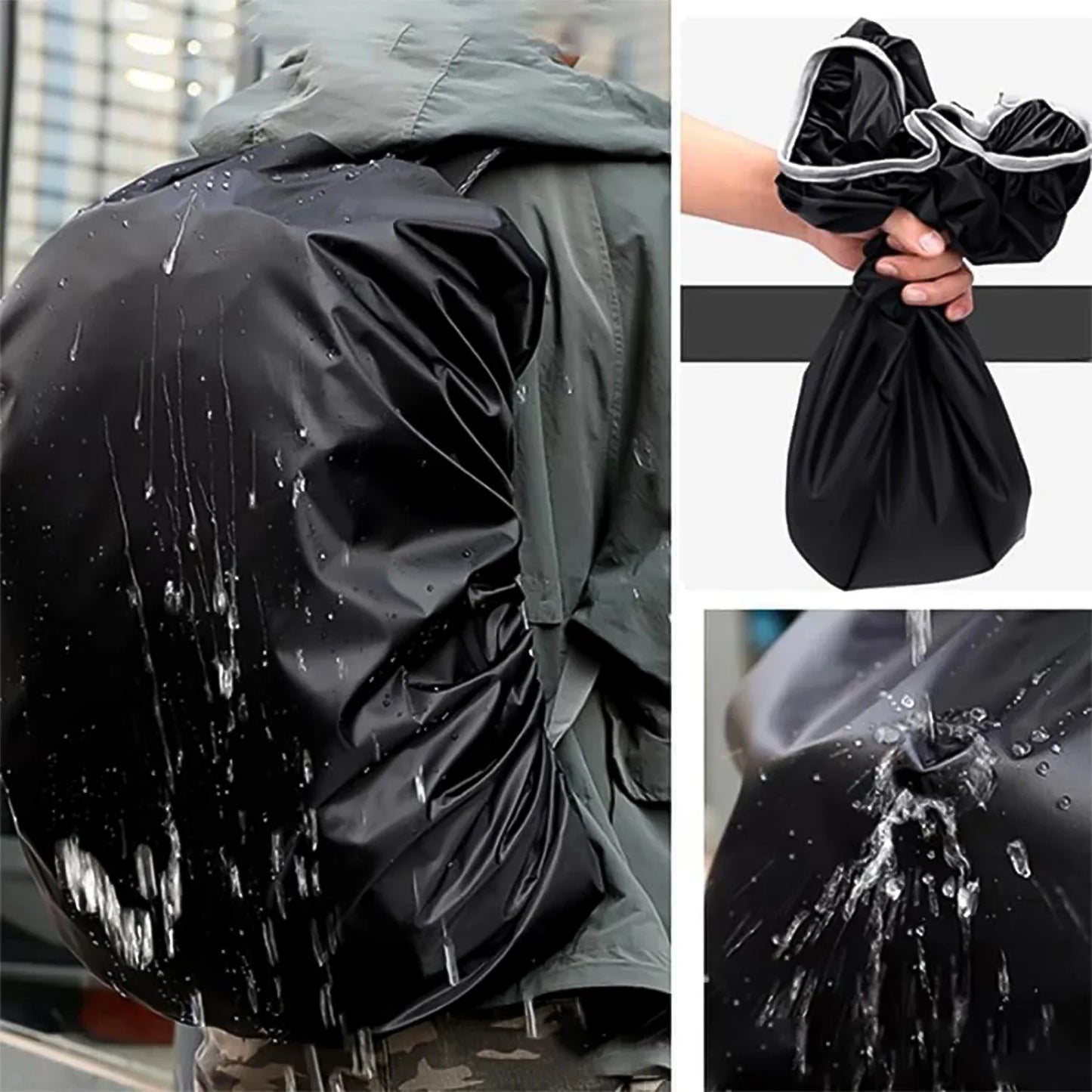 4100 Heavy Waterproof Nylon Rain Coverdust Cover - Elastic Adjustable For Laptop Bags And Backpacks School Bag Waterproof Cover Dust Proof Backpack Laptop Bag Cover (1pc) - Zidbik