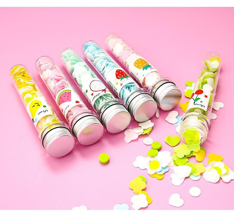 1319 Portable Hand Washing Bath Flower Shape Paper Soap Strips In Test Tube Bottle - Zidbik