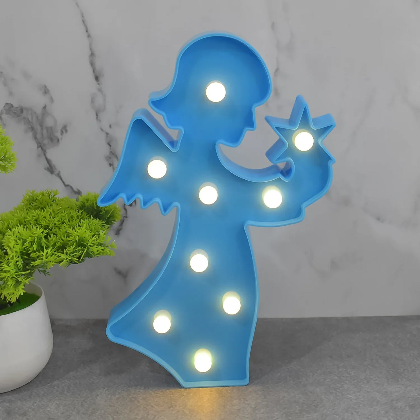 Led Night Light Coconut Tree Light Romantic Table Lamp (1 Pc Battery Not Included) - Zidbik