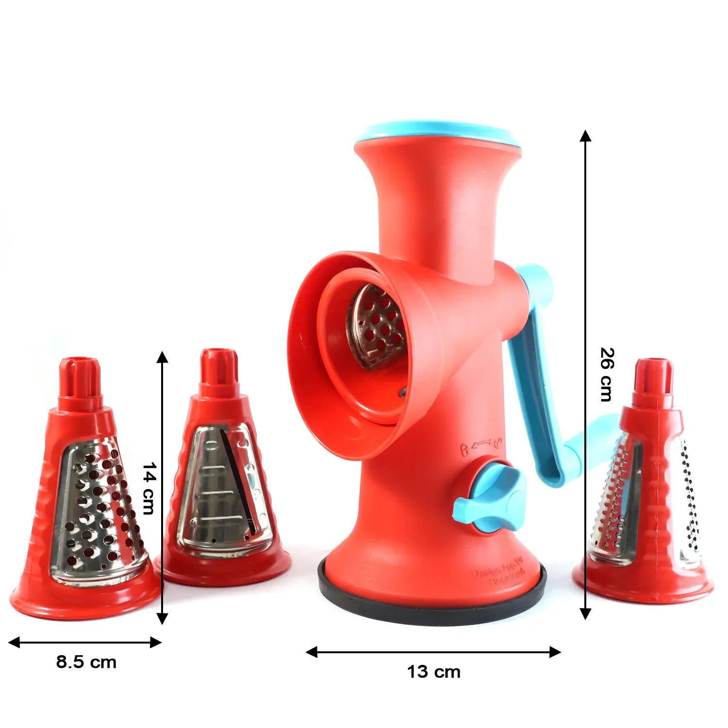 Apex 4 In 1 Signature Rotary Grater With Interchangeable Blades - Zidbik