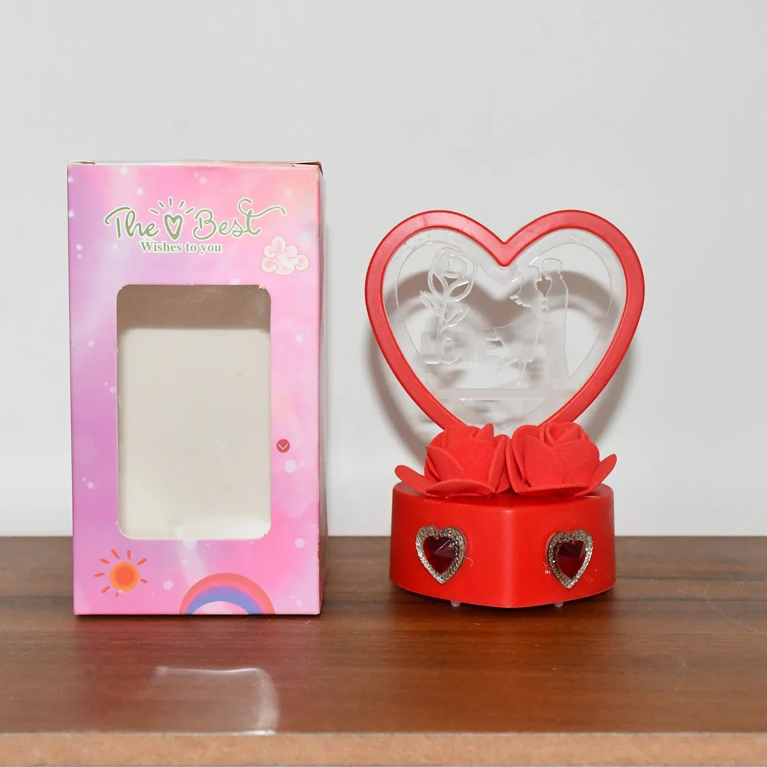 Heart-shaped Love Couple Decorative Showpiece (1 Pc) - Zidbik