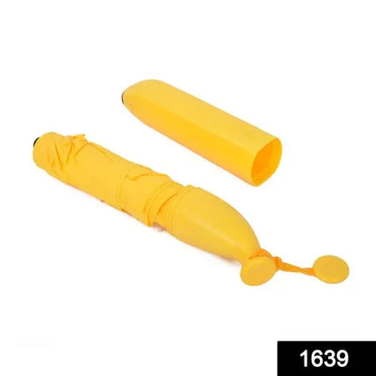1639 Stylish Banana Shaped Mini Foldable Umbrella - Zidbik
