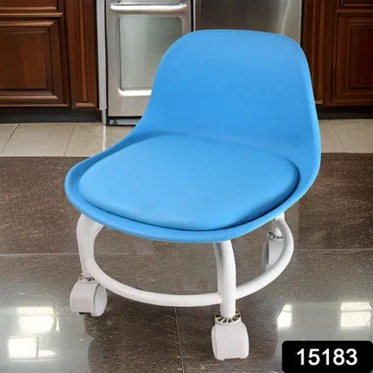 Plastic Low Round Rolling Stool With Wheels Pedicure Stool (1 Pc Mix Color) - Zidbik