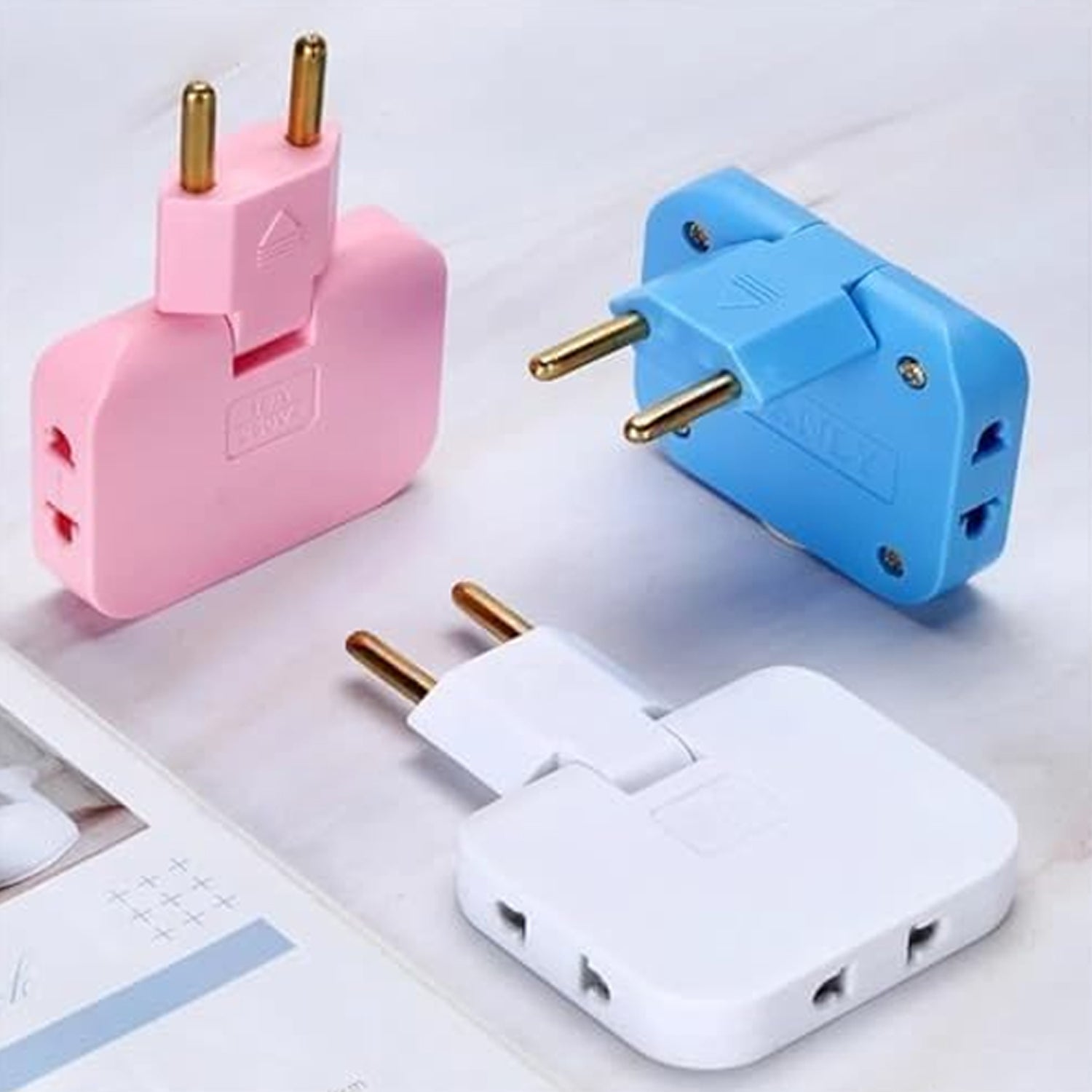 Wireless 3 In 1 Foldable Wall Plug Adapter  Socket  Converter (1 Pc) - Zidbik