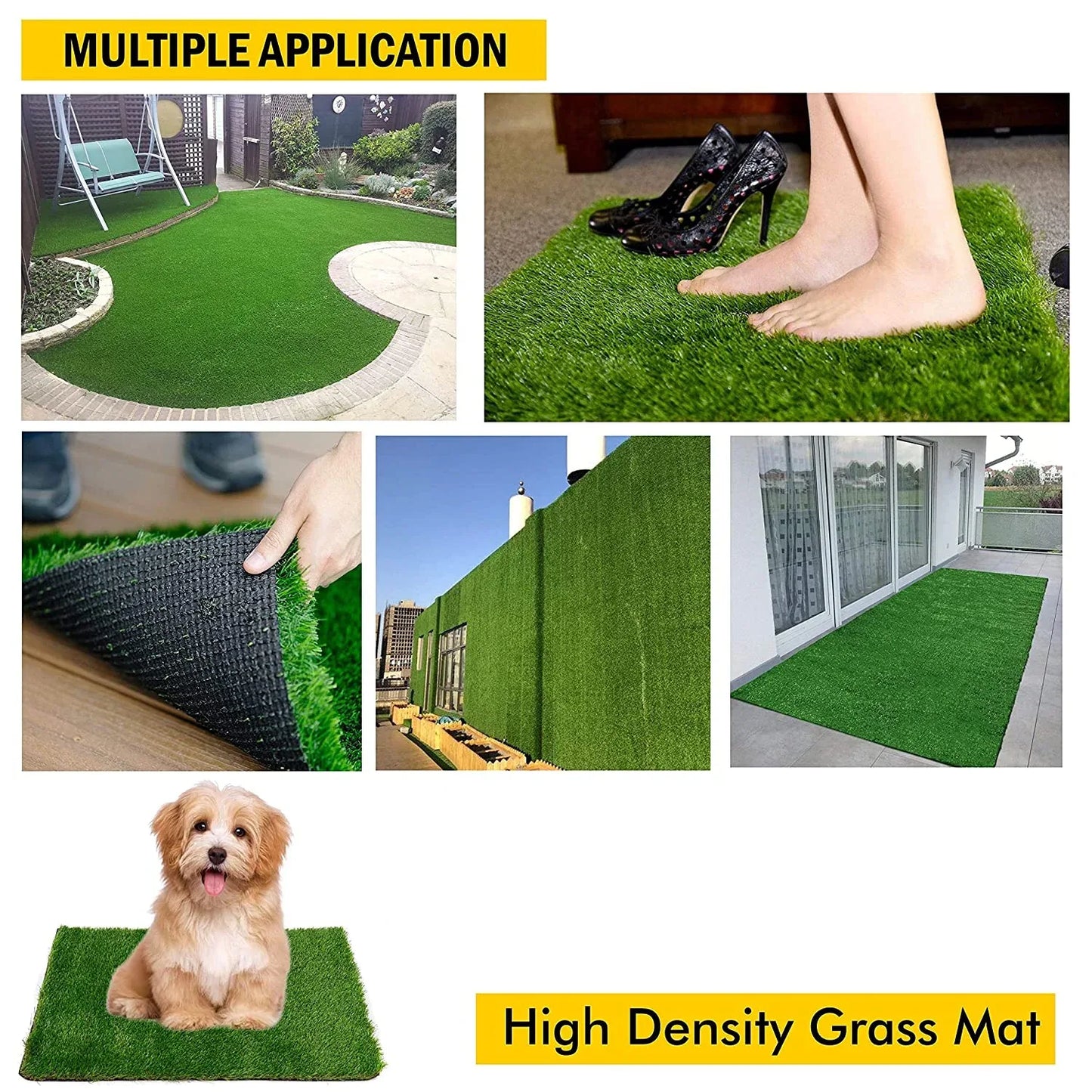 0612 Artificial Grass For Balcony Or Doormat Soft And Durable Plastic Turf Carpet 58x38cm - Zidbik