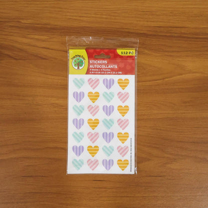 Colorful Heart Shape Decorative Sticker Set (4 Sheets 112 Pc) - Zidbik