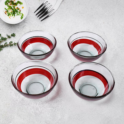 Healthy Choice Set Of 4pc Ceramic Cup And 4pc Glass Bowl With Plastic Plate (9 Pcs Set) - Zidbik