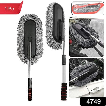 4749 Car Duster Long Retractablesoftnon-sliphandle Multipurpose Microfiber Wash Brush Vehicle Interior And Exterior Cleaning Kit With For Car Boats Or Home - Zidbik